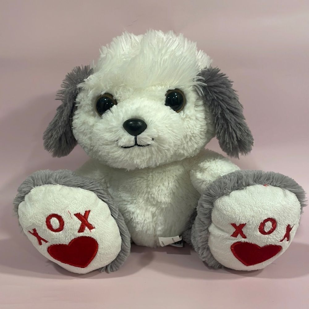 Aurora Stuffed Animal 10" BABBLE SHEEPDOG Taddle Toes Valentines Edition XOX 9”